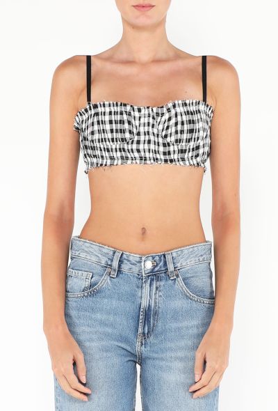 Khaite 2020 Indira Gingham Bustier Top - 1