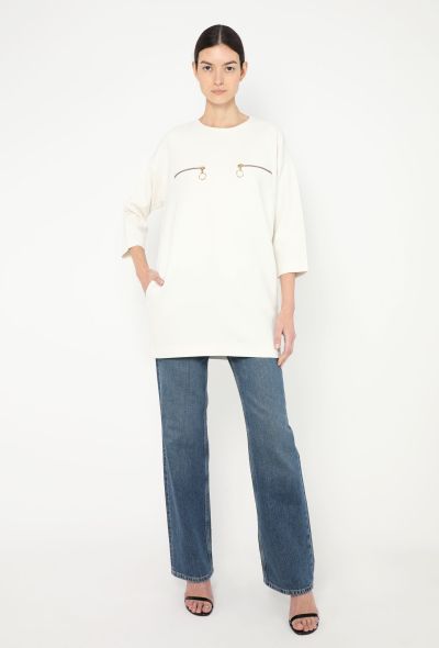 Céline 2010 Zipped White Tunic Top - 2 Céline 2010 Zipped White Tunic Top - 2