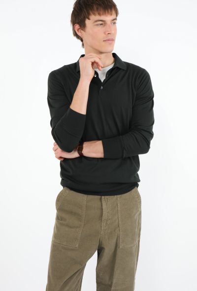 Loro Piana Forest Green Wool Polo - 2