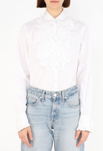 Saint Laurent Ruffled Cotton Smock Blouse - 1