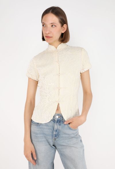 Shanghai Tang Velvet Devoré Top, 1990s - 2
