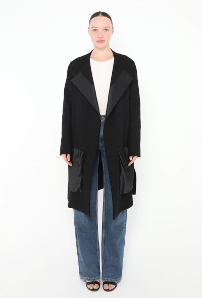 Céline 2014 Felted Charmeuse Pocket Coat - 1 Céline 2014 Felted Charmeuse Pocket Coat - 1