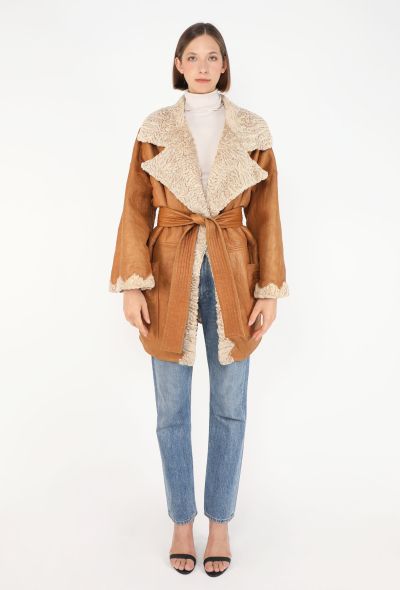 Dior Vintage Belted Shearling Coat - 2