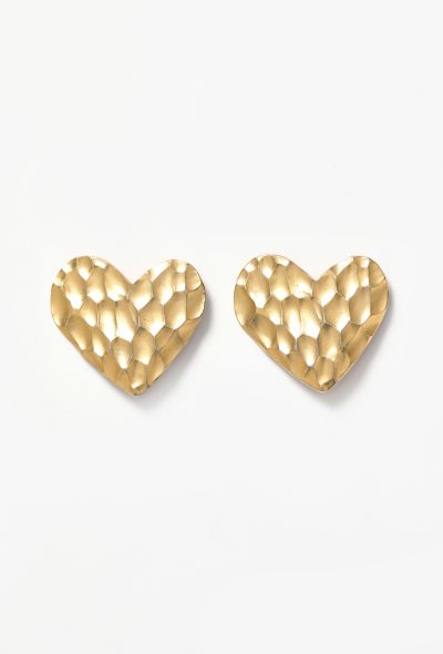 Saint Laurent Early '90s Goossens' Hammered Clip Earrings - 1 Saint Laurent Early '90s Goossens' Hammered Clip Earrings - 1