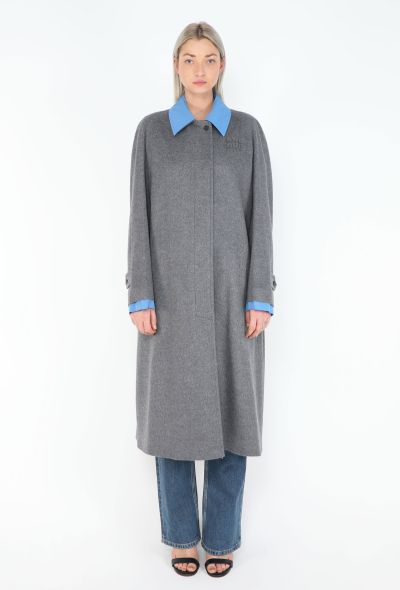 Miu Miu 2024 Felted Cotton Trim Coat - 2