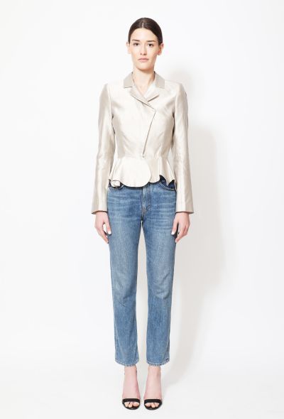 Balenciaga 2010 Champagne Silk Zip Jacket - 1