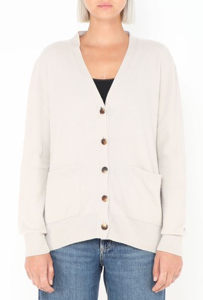 Céline Beige Soft Cashmere Knit Cardigan - 1 Céline Beige Soft Cashmere Knit Cardigan - 1