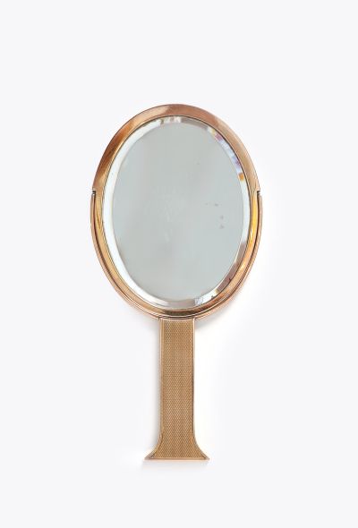 Hermès Rare 1950s Pink Gold Hand Mirror - 1