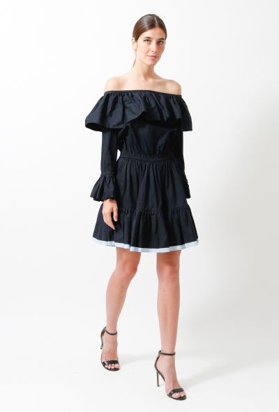 Saint Laurent Vintage Off-Shoulder Ruffled Peasant Dress - 2
