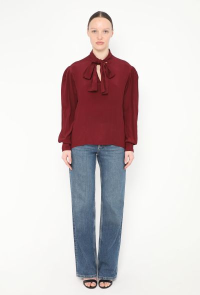 Saint Laurent Vintage Silk Lavallière Blouse - 2 Saint Laurent Vintage Silk Lavallière Blouse - 2