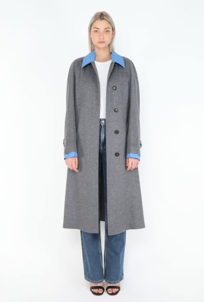 Miu Miu 2024 Felted Cotton Trim Coat - 1
