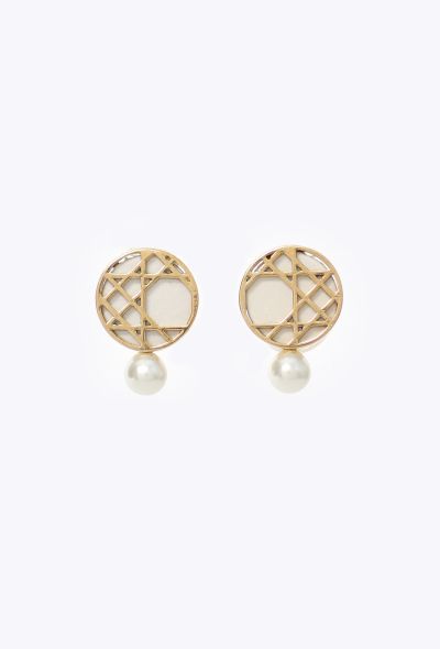 Dior Cannage Pearl Clip-On Earrings - 1