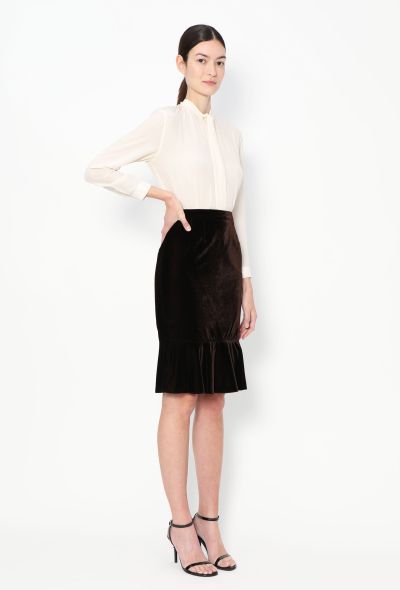 Saint Laurent Tom Ford 2003 Velvet Peplum Skirt - 2 Saint Laurent Tom Ford 2003 Velvet Peplum Skirt - 2