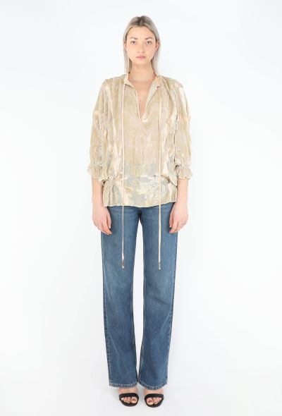 John Galliano Dévoré Velvet Silk Blouse - 2