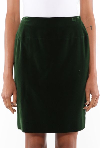 Chanel Vintage Velvet 'CC' Button Skirt - 2