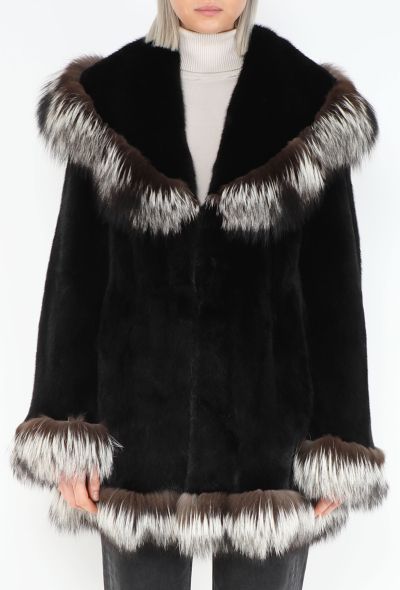 Ombré Mink Fur Shawl Coat - 1
