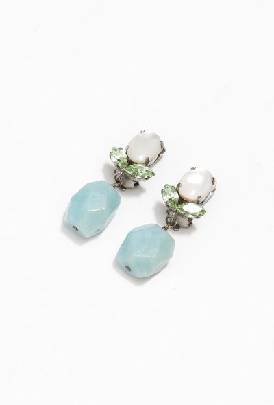                                         Vintage Philippe Ferrandis Rock Crystal Drop Earrings-2