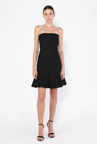 Balenciaga 2002 Strapless Fluted Wool Dress - 2