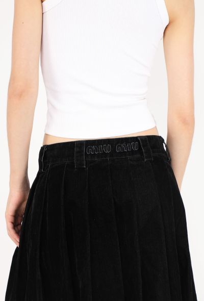Miu Miu Velvet Logo Pleated Skirt, 2024 - 2