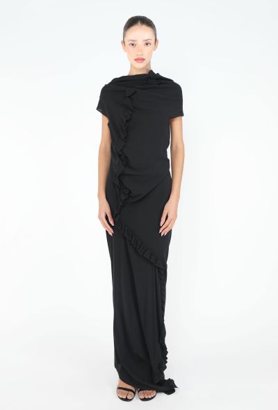 Comme des Garçons Asymmetrical Ruffled Crêpe Gown - 1