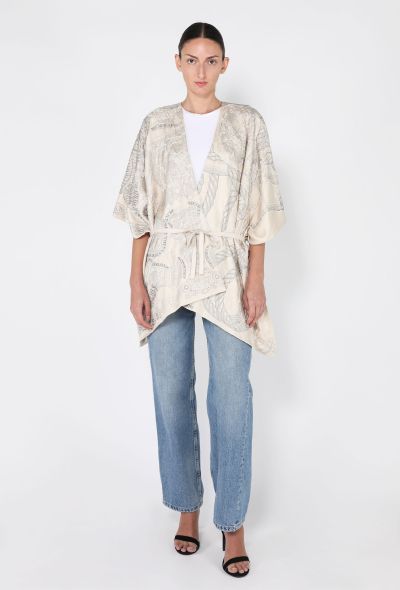 Hermès Embellished Silk Carré Belted Robe - 2