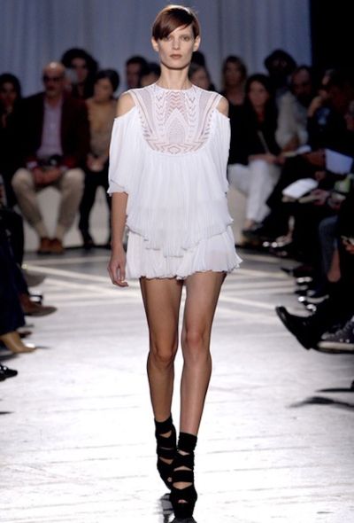                                         S/S 2010 Pleated Lace Dress-2