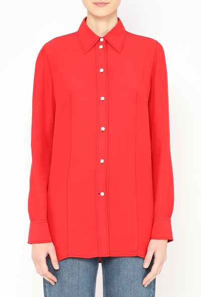 Céline 2015 Stitched Silk Blouse - 1 Céline 2015 Stitched Silk Blouse - 1