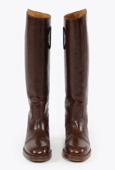 Chanel Leather 'CC' Riding Boots - 2