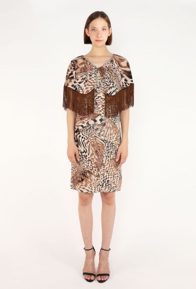 Roberto Cavalli Slip Dress & Fringe Bolero Set, 2003 - 2