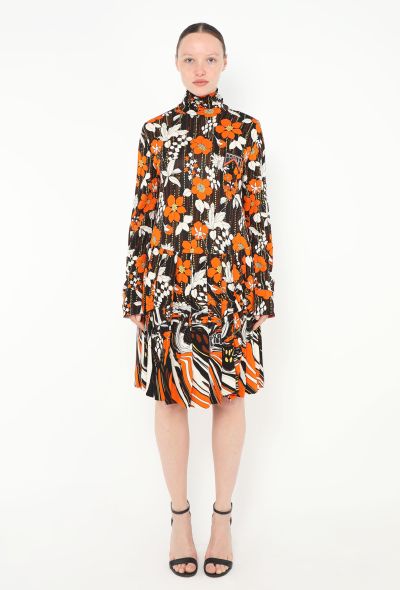 Prada Resort 2019 Pleated Floral Dress - 1 Prada Resort 2019 Pleated Floral Dress - 1