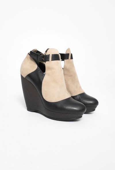 Balenciaga Suede Platform Buckle Wedges - 2 Balenciaga Suede Platform Buckle Wedges - 2