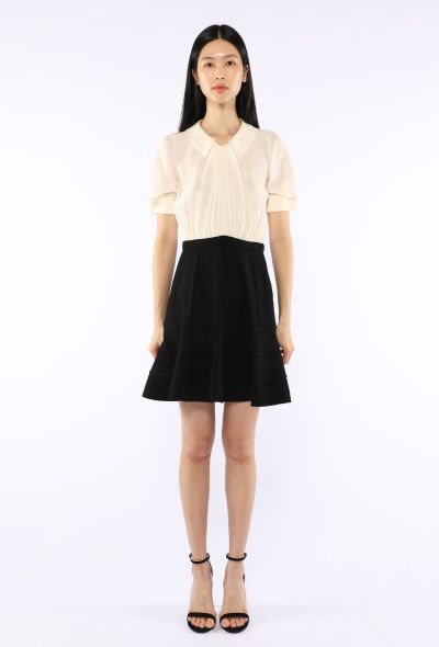 Miu Miu Pleated Silk Combination Dress - 1