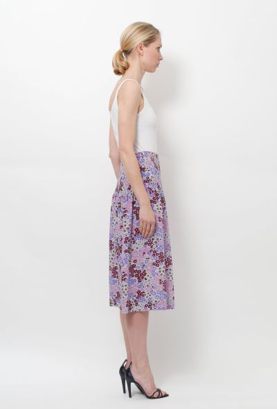                                         Lavender Print Pleated Skirt-2