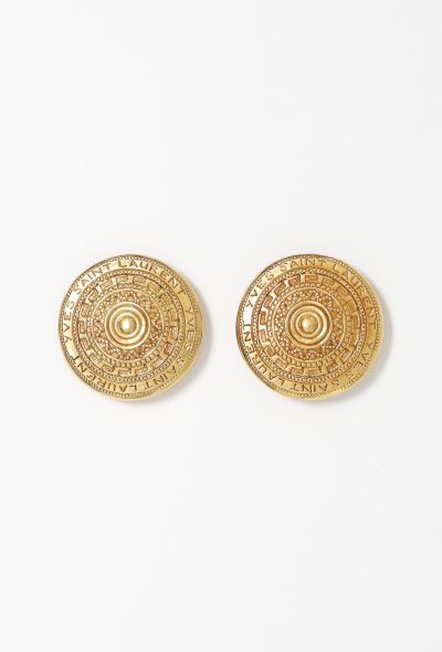 Saint Laurent Vintage Medallion Clip Earrings - 1