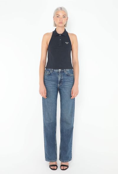 Prada 2024 Halter Emblem Polo Top - 2