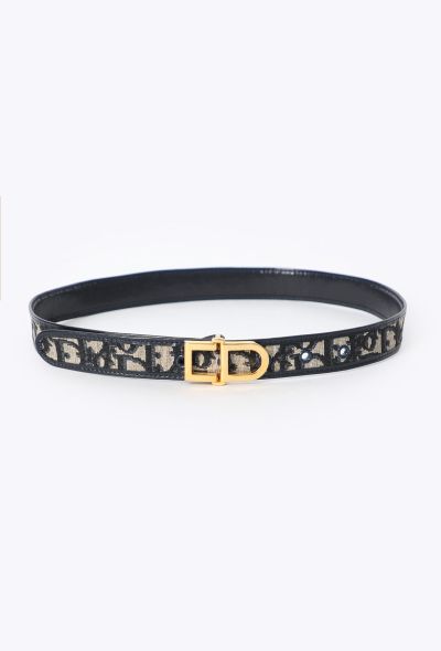 Dior '90s Monogram Canvas & Leather Belt - 1