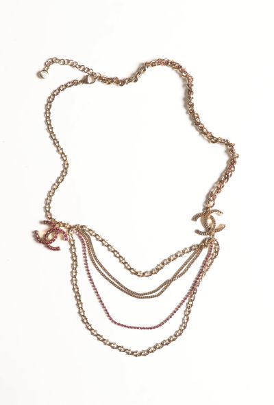 Chanel 2012 Strass Chainlink 'CC' Necklace - 2