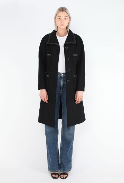 Chanel 2014 Cashmere Leather Trim Coat - 2