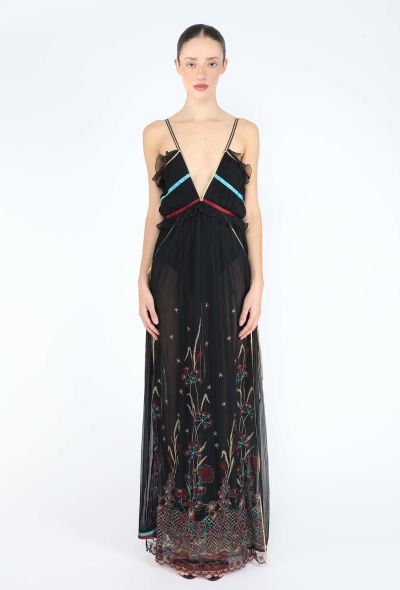 Bill Gibb 1976 Embroidered Silk Lamé Gown - 1