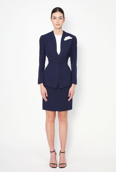 Thierry Mugler '90s Cinched Lace Trim Ensemble - 2 Thierry Mugler '90s Cinched Lace Trim Ensemble - 2