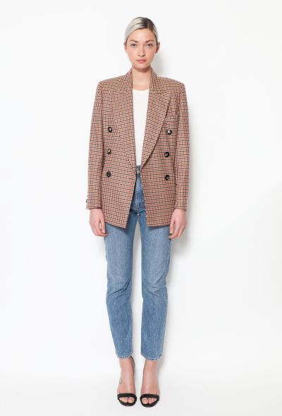                                         Classic Houndstooth Cashmere Blazer-1