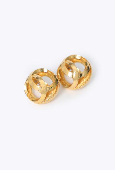 Chanel '80s Sculpted 'CC' Earrings - 2