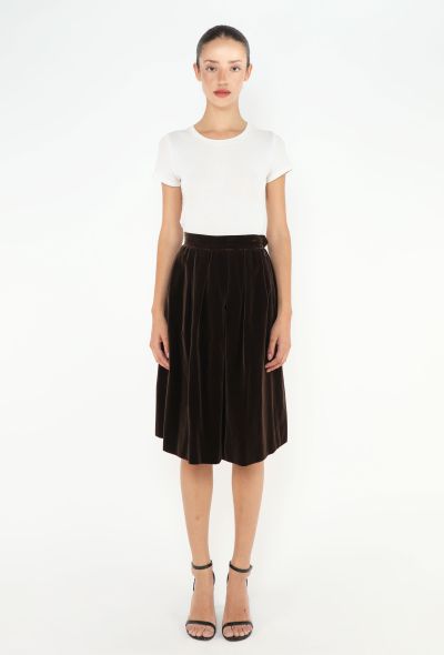 Saint Laurent '70s Velvet Pleated Skirt - 1