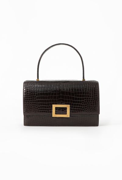 Hermès '70s Brown Porosus Egée Bag - 1