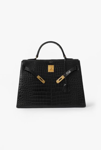 Hermès Black Porosus Kelly Sellier 32, 1964 - 2