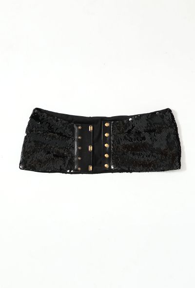                             Sequin Leather Trim Belt - 2