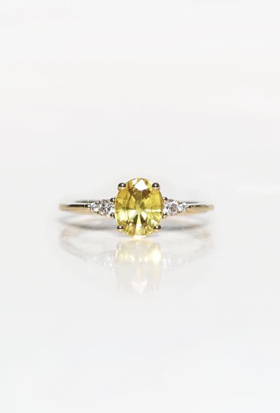Vintage & Antique Stunning Yellow Gold, 1.30 Carats Sapphire & Diamond Ring - 1