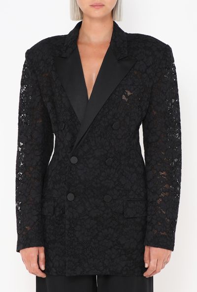 Saint Laurent Pre-Fall 2024 Guipure Smoking Blazer - 1
