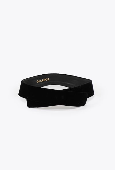 Galanos '70s Angled Velvet Belt - 1