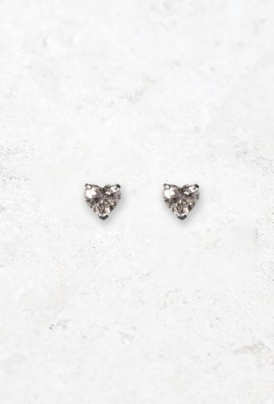                             18k Gold & Heart-Shaped Diamond Studs - 1